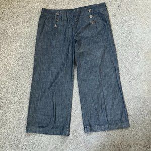 Nygard Wide leg Nautical Sailor Cruise denim pants - Size 16 - Coastal Vacation